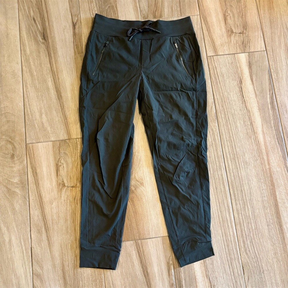 Athleta Trekkie North Jogger Pants Womens Size 6 Black Drawstring Zip